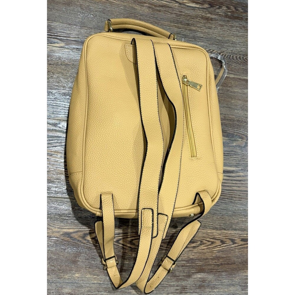 La Terre Golden Tan Vegan Leather Backpack Purse - NWT - Picture 3 of 15